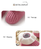 Newborn Baby Shoes Knitted Infant Boy Girl Footwear 0-18M Fashion Patchwork Ruffles Children Bed Walk Boots Warm Shallow Autumn