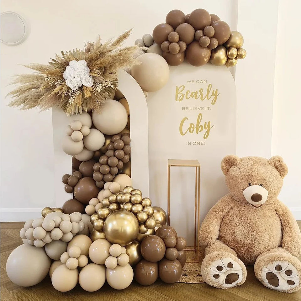 100Pcs Dark Brown Balloons Kit 5/10/12/18" Khaki Coffee Latex Balloon Garland Birthday Baby Shower Wedding Party Decoration