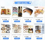 1Pc 20.5cm Wood Purse Frame Wooden Bead Bag Handles Metal Screws Wallet Closure Clip Kiss Clasp DIY Handmade Bags Accessories