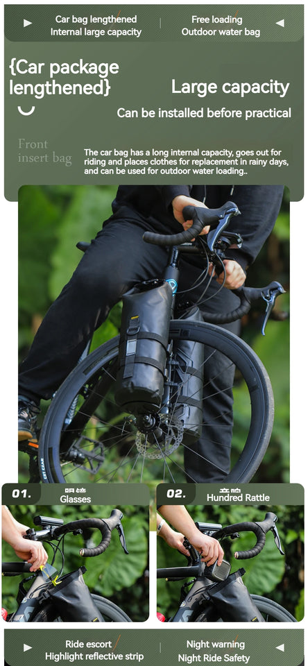 ENLEE Bicycle Multifunctional Front Fork Bag Outdoor Waterproof Bag 5L Capacity Road Mountain Bike Long-Distance Travel Bag