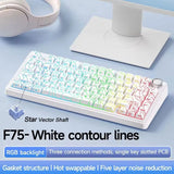 AULA F75 2.4G Wireless/Bluetooth/Wired Gaming Mechanical Keyboard RGB Customized 75% Layout OEM Profile Gasket PC Game Keyboard