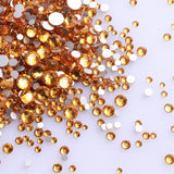 1440Pcs Mix Size Glass Flatback Rhinestone Glitter Crystal AB Round Diamond Non Hotfix Glue On Stone for DIY Nail Art Decoration