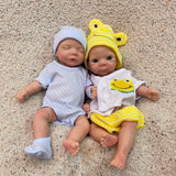 AnjoDoll 10Inch Silicone Girls Whole Body Soft Solid Silicone Reborn Doll Handmade Painted Washable Play Dolls Toys For Gifts
