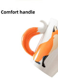360ML 3D Fox Ceramic Cups Cartoon Animal Pattern Coffee Mugs Afternoon Tea Anti-scalding Milk Mug Home Office Kid Gifts Cup