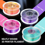 SUNLU Silk PLA PLUS 3D Filament 1.75mm Double Colors Silk Textures Pla+ Gradient Colors Filament for Most FDM 3D Printer 3KG
