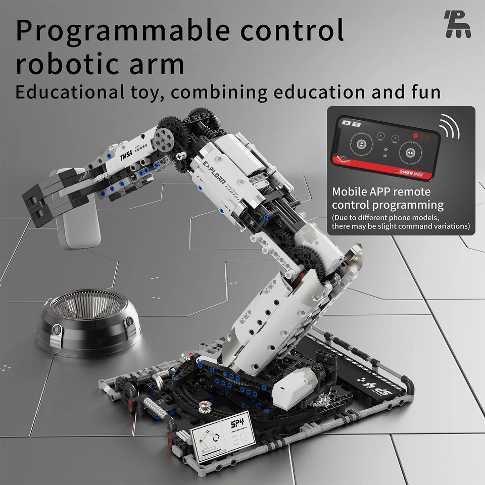 1029PCS Robotic Arm Building Blocks Set Remote Mechanical Arm Model Bricks Desktop Decoration Diy Toys For Boys Holiday Gifts