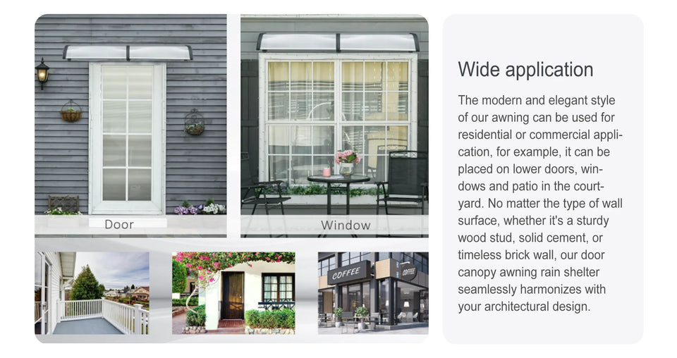 Large Sink Window Door Awning Canopy Outdoor Waterproof Roof Cover For Door Entrance Patio Window Polycarbonate Hollow Sheet