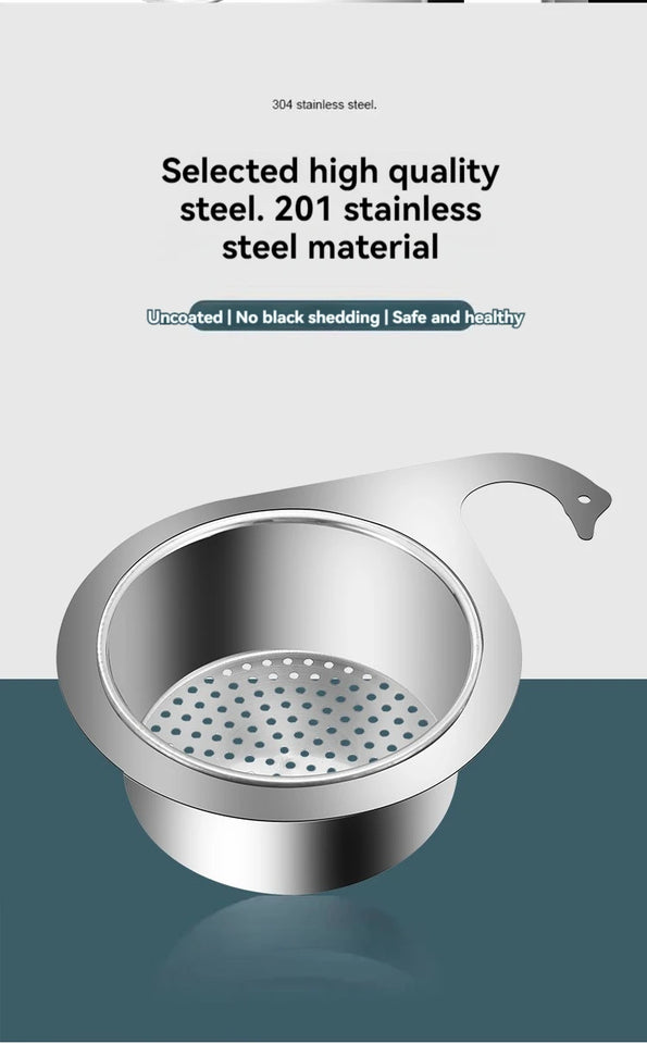 Stainless Steel Swan Sink Strainer Basket Kitchen Sink Garbage Filter Swan Dry And Wet Separation Hook Drain Rack