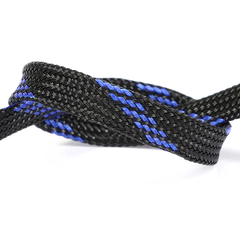 1~50M PET Expandable Cable Sleeve 4mm Tight Braided High Density Hardness Insulate Line Protect Sleeving Wire Wrap Gland Sheath