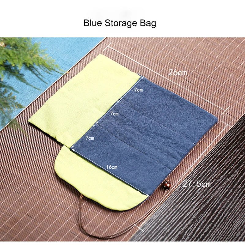Cotton Tea Utensil Storage Bag, Tea Ceremony Organizer, Gentlemen's Cloth Bag, Portable Travel Accessories, Small Bags