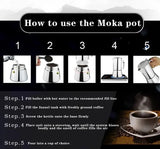 Coffee Maker Machine Moka Pot American Latte Electric Burner Italian French Press Percolator Brew Kettle Stovetop StainlessSteel