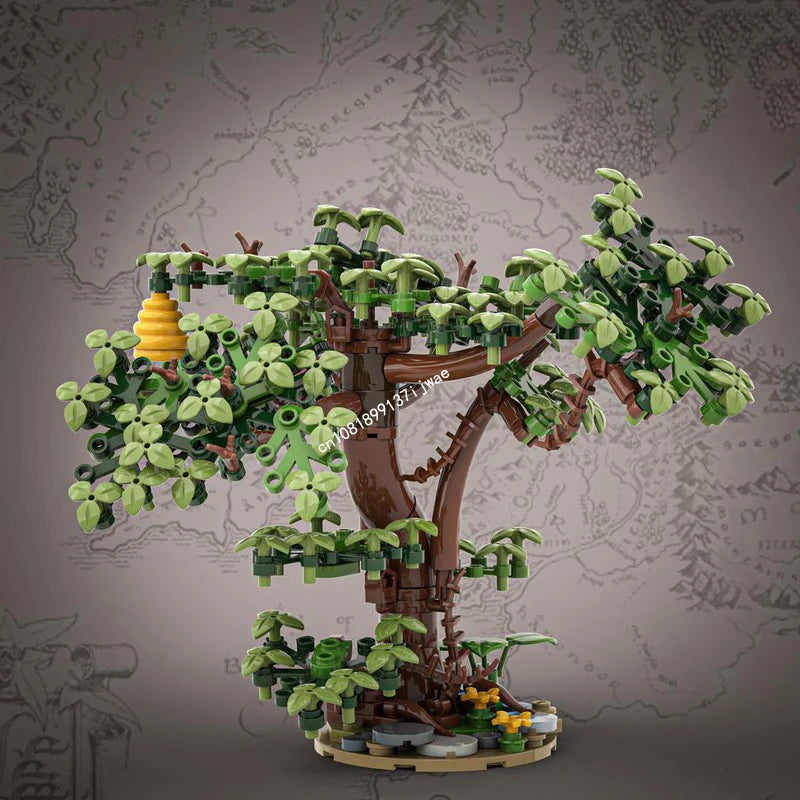 New 241PCS Scenes European Medieval Street View Middle Earth Lord Oak Tree Model Moc Diy Creative Ideas Kids Toys Custom Puzzles