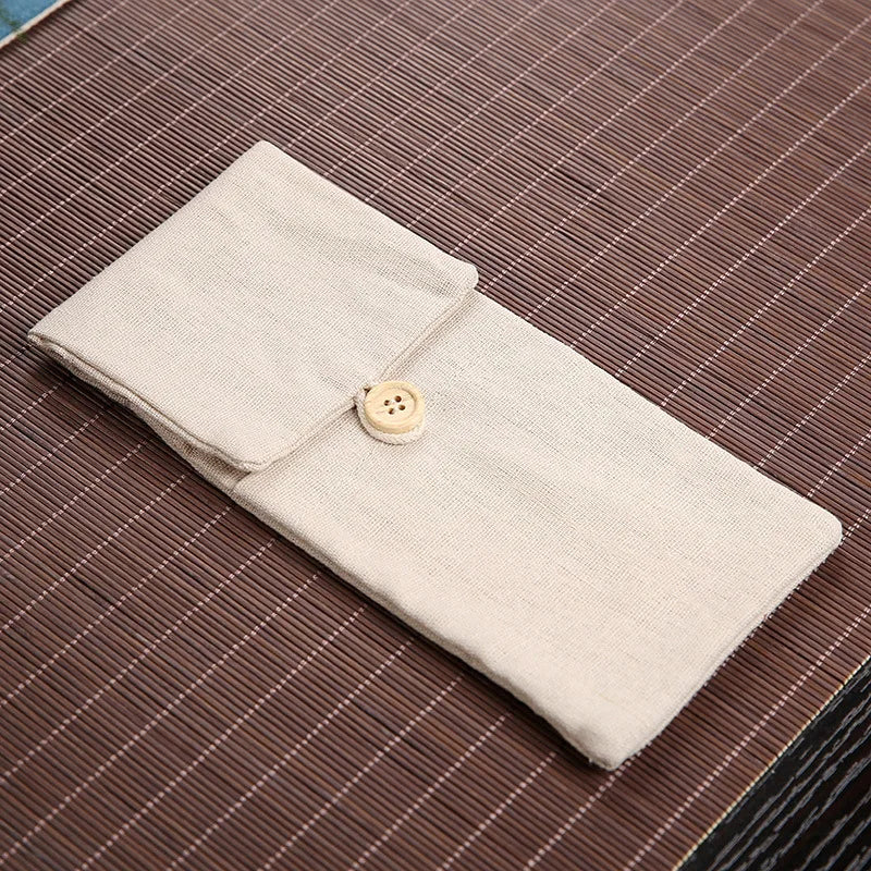 Cotton Tea Utensil Storage Bag, Tea Ceremony Organizer, Gentlemen's Cloth Bag, Portable Travel Accessories, Small Bags