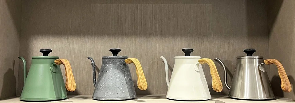 1.2L Pour Over Coffee Kettle - 304 Stainless Steel, Long Spout with Temperature Control, Suitable for Open Flame & Tea Brewing