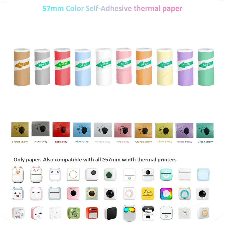 Mini Portable Printer,Thermal Label Maker Printer,For Wireless Bluetooth Photo Memo Stickers Inkless Suitable For Home, Office