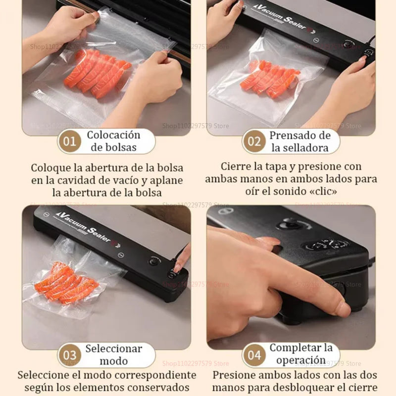 Automatic Small Food Vacuum Sealer Machine for Fresh Cooked Food Plastic Packaging Compact Sealers Food Preservation