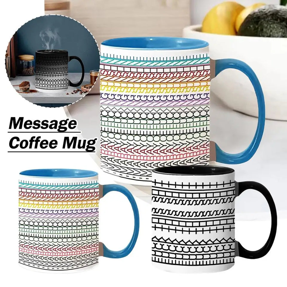 11oz Magic Mugs With Hidden Message Text - Heat Sensitive Color Changing Cup, Funny Hidden Message Coffee Mug Gifts