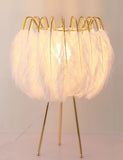 Modern Floor lamp for Living room Studio Bedroom Girl room feather lamp tripod minimal Gold floor table lamp