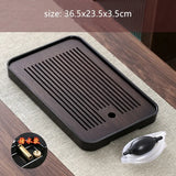 Bamboo Tea Tray Household Tea Set Accessories Small Tea Board Water Storage and Drainage Wet and Dry-use Tray Teaware Decorative