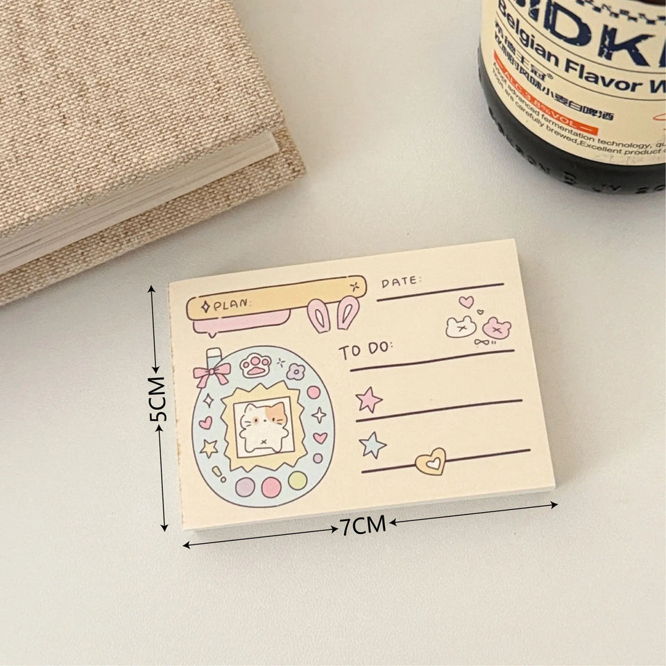 100 Sheets Cute Memo Book Non Sticky, Tearable Leave a Message Notebook Handheld Notes