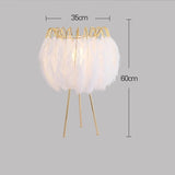 Modern Floor lamp for Living room Studio Bedroom Girl room feather lamp tripod minimal Gold floor table lamp