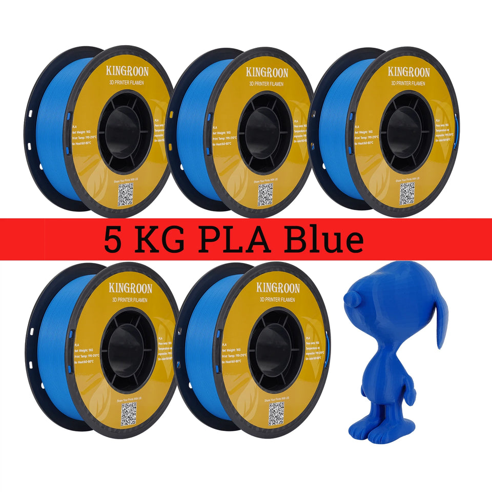 KINGROON 5KG PLA TPU PETG Filament Mix color 1.75mm 3D Printer Plastic No Bubble Spool 3D Printing Materials Wholesales