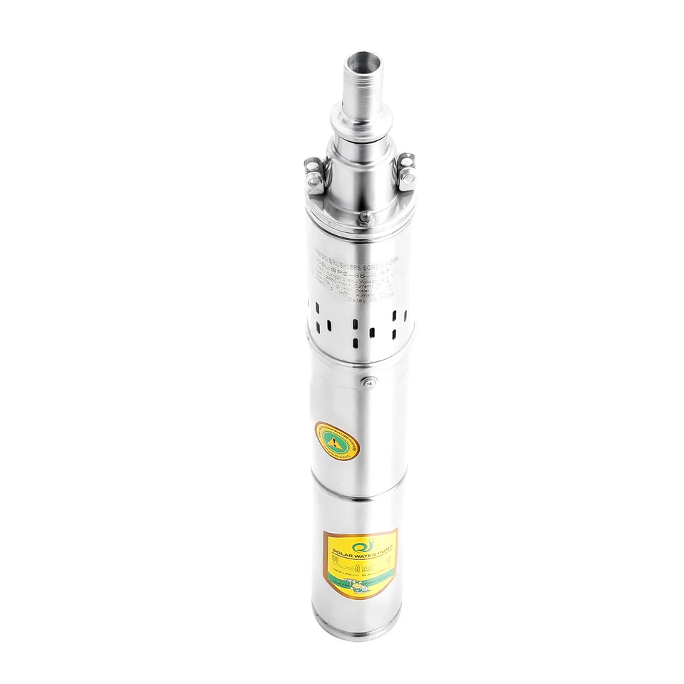 24V DC Submersible Well Pump for Solar System Stainless Steel 65m Deep Water Pump Pure Copper Motor 370W 2m³/h Flow for Farm