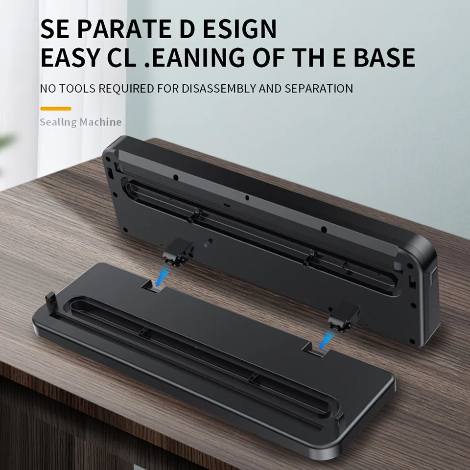 65Kpa Food Vacuum Sealer Machine with 20 Free Bags, Stainless Steel 6-in-1 Sealing, Dry/Wet Mode for Food Storage, Grey