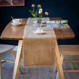 Natural Burlap Table Runner Farmhouse Jute Fabric Kitchen Coffee Tablecloths for Wedding Aisle Carpet Garden Outdoor Decorations