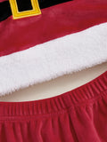 0-5T Girls Boys Santa Claus Costume Long Sleeve Hooded Sweatshirt with Pants Christmas Outfit Cosplay Costume