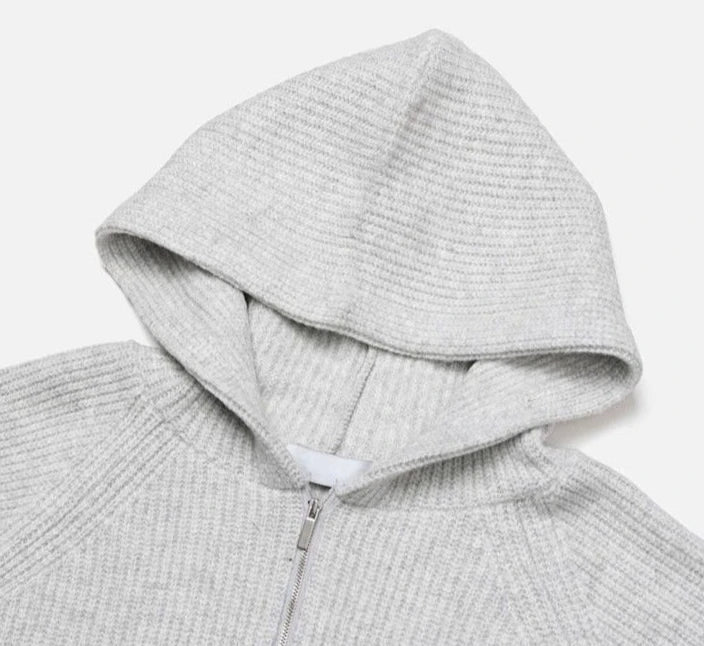 Men's Hooded Sweatshirt Knitting Solid with Zipper Male Hoodie Clothing Deals Cotton 90s Vintage Luxury Y2k Emo Tops Simple Warm