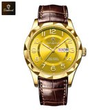 BINBOND New Fashion Mens Casual Sports Watches For Men Retro Big Dial Quartz Watches Classic Leather Business Men Watches B5663