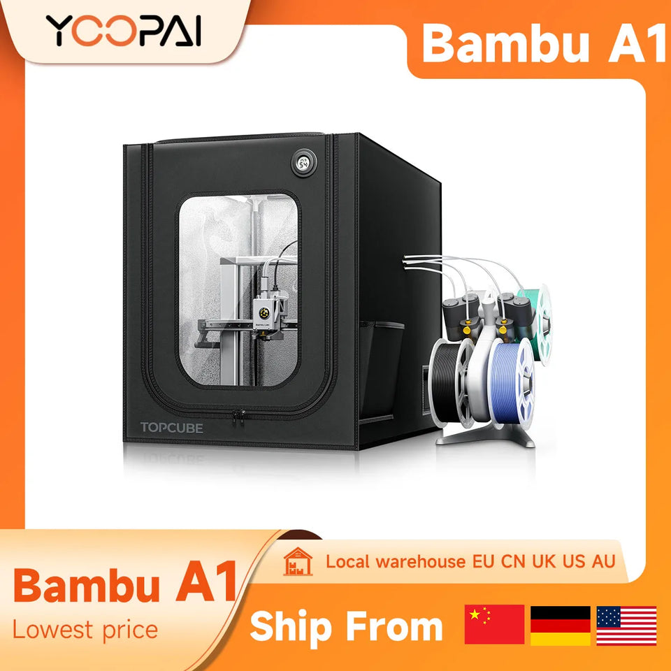 YOOPAI 3D Printer Enclosure For Bambu Lab A1/A1 mini Large Size Enclosure with LED Light Fireproof Waterproof Dustproof  Black