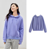 Women Plush Hoodies Sweatshirt 2024 Autumn Long Sleeve Loose Hooded Sweatshirt Versatile Leisure Multicolor Warm Pullover Tops