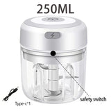 Multifunctional Electric Garlic Chopper 100/250mL Portable Vegetable Grinder Onion Mixer Mashing Machine for Kitchen