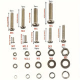 Stainless Steel Metric Screw and Nut Hex Assortment Tool Kit, M2 M2.5 M3 M4 M5 Sizes Fasteners Hardware Bolt Sets 320/700Pcs