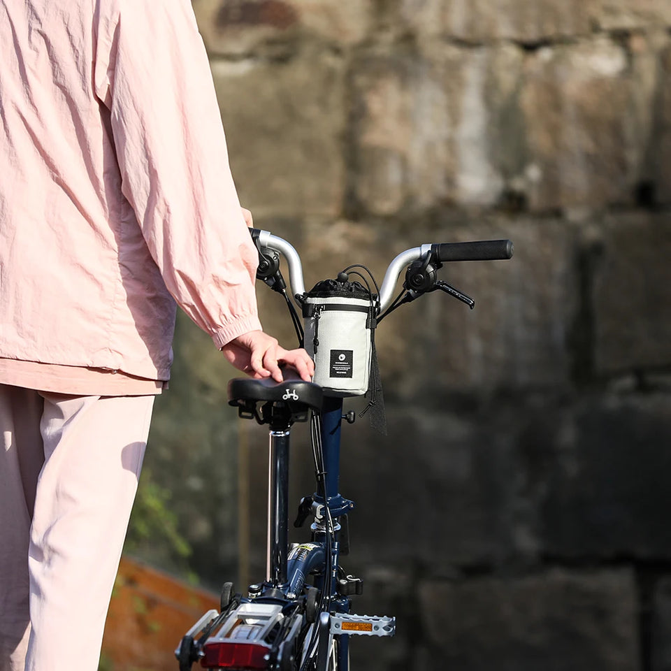 Rhinowalk Bicycle Handlebar Bag 1.6L Insulated Water Bottle Bag Cycling Front Tube Bag Commuting Morandi Color Shoulder Pack