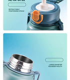 GIANXI 1000ml Spring Cap Large Capacity Vacuum Cup 316 Stainless Steel Coffee Cup Portable Outdoor Sports Water Bottle