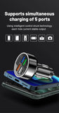 6 In 1 Car Charger Total 100W Super Fast Charging Multi-port Voltage Car With Vehicle Digital Display Mobile car Phone Charger