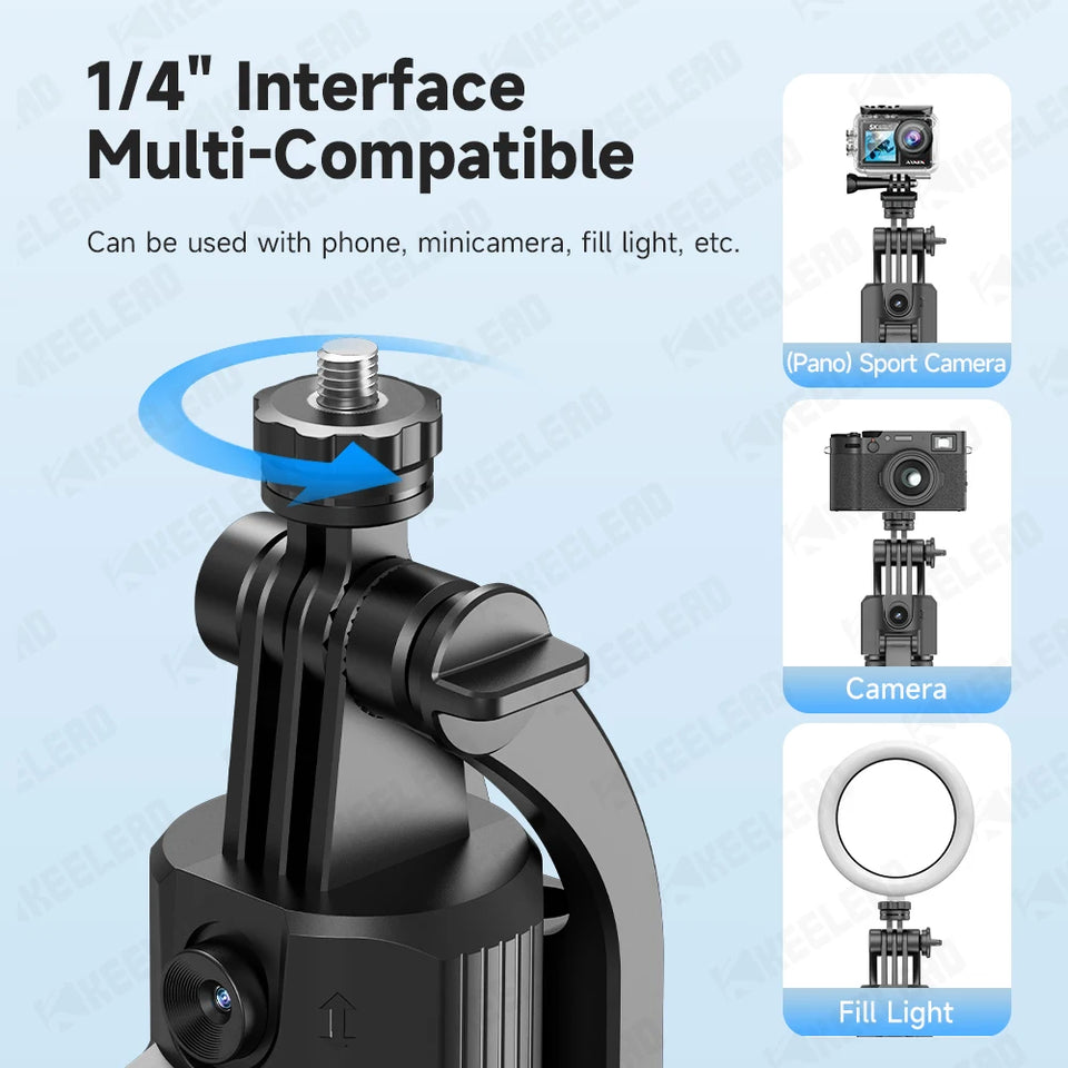 Tripod for Mobile Phone 360°Auto-Rotation Shooting C17 Quadrapod Selfie Stick Phone Stand AI Face Following, with Remote Control