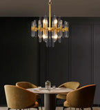 Modern restaurant luxurious smart crystal chandelier Gold round Living room interior decoration salon restaurant chandelier