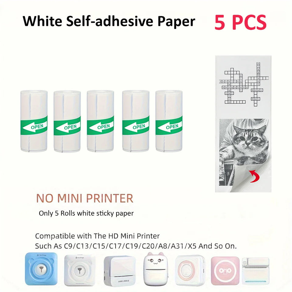 Mini Portable Printer,Thermal Label Maker Printer,For Wireless Bluetooth Photo Memo Stickers Inkless Suitable For Home, Office