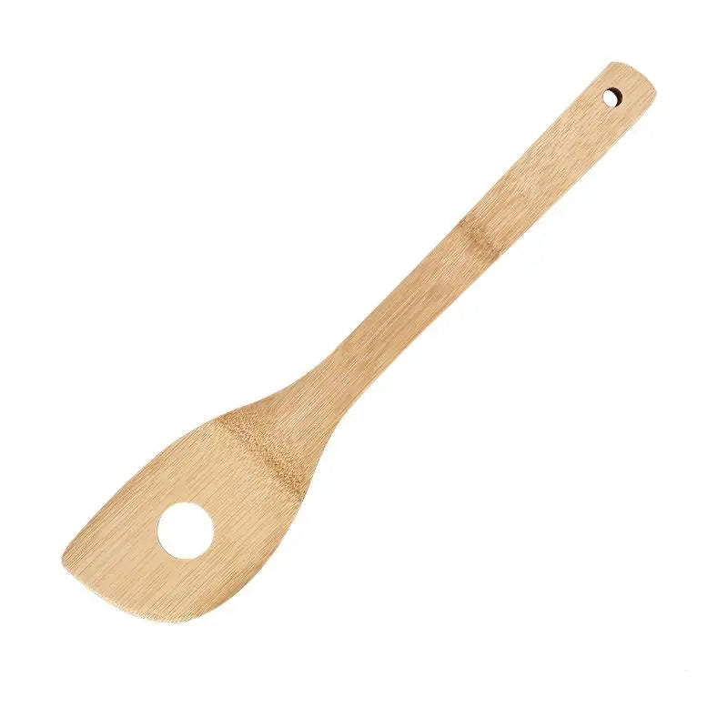 Wooden Cooking Utensil Set Bamboo Kitchen Spatula Spoons Tools Long Handle Honey Coffee Milk Teaspoon Spice Condiment Scoops