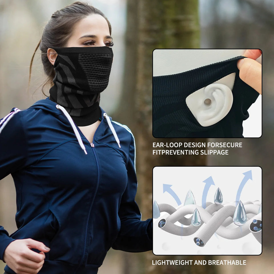 Winter Neck Warmer Gaiter Balaclava (Ear-Loops Anti-shedding) Windproof Face Mask for Ski, Snowboard