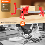 4 Pcs 3/4" Wood Gluing Pipe Clamp Set for Woodworking Lumber Stores, Manufacturing Plants, Repair Shops