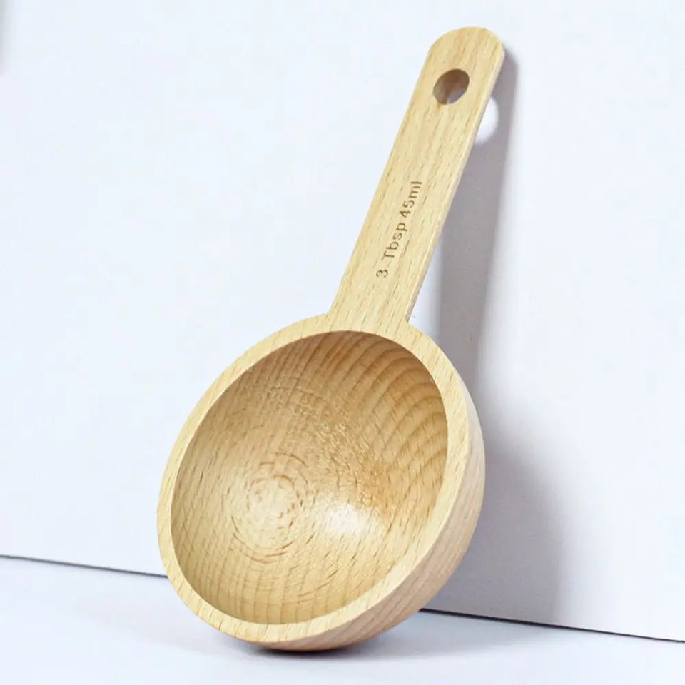 Beech/Walnut Wooden Measuring Spoon 7.5/10/15/20/30/45ML Multipurpose Coffee Tea Sugar Spice Spoon Kitchen Gadgets Milk Powder