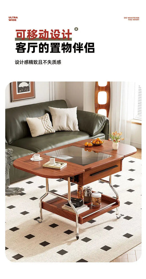 Living Room Coffee Tables Mobile Hotel Small Trolley Balcony Folding Side Table Auxiliary Lounge Center Furniture For Rooms