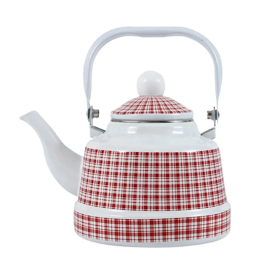 Classic Design Enamel Enamel Tea Kettle European Style Handmade Tea Pot Unbreakable No Whistling Water Kettle Restaurant
