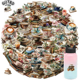50/100PCS Cartoon Coffee Book Theme Sticker Transparent PET Decorative Skateboard Helmet Guitar Waterproof Stickers Kids Toy