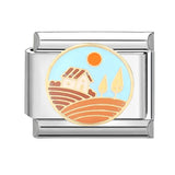 Cute Cats Flowers Planet Coffee Milk Cake Mountain Italian Charm Links Fit 9mm Stainless Steel Bracelet DIY Jewelry Making Gifts